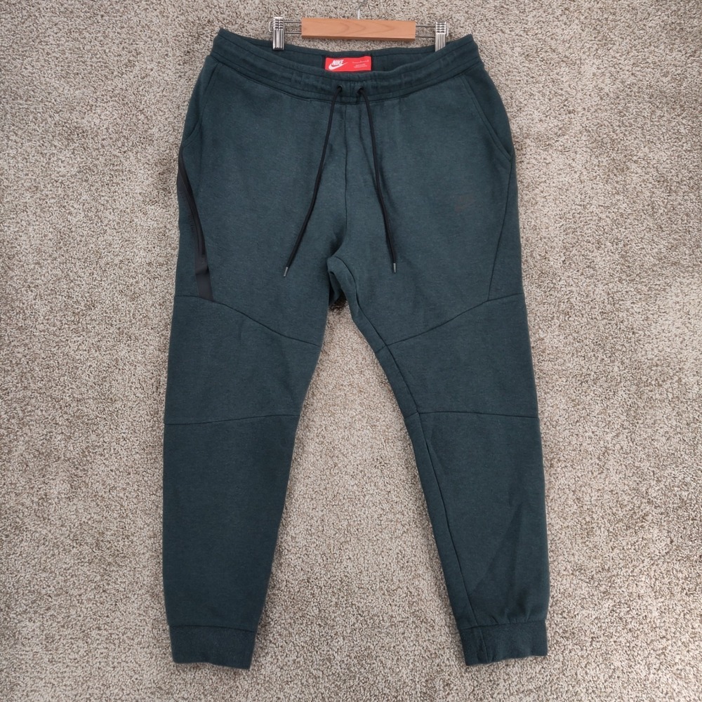 Nike Tech Fleece Jogger Pants Mens Large Dark Green Active Sweatpants Gym